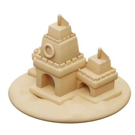 Sand Castle  3D Icon