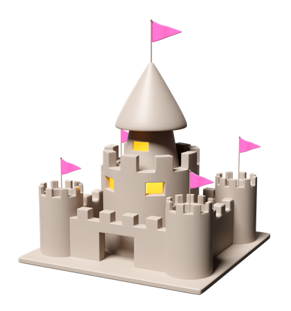 Sand Castle  3D Icon