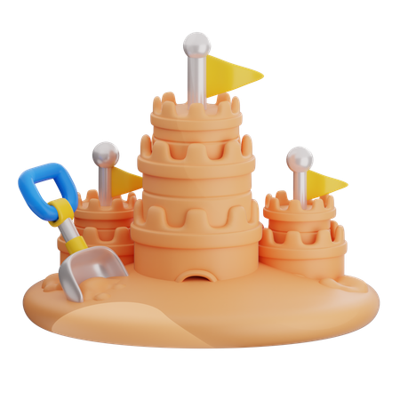 Sand Castle  3D Icon