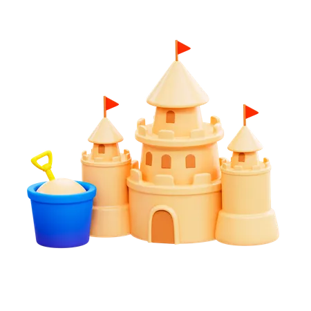 Sand Castle  3D Illustration