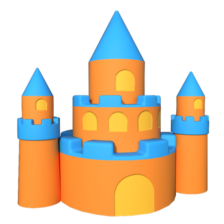 Sand Castle  3D Illustration