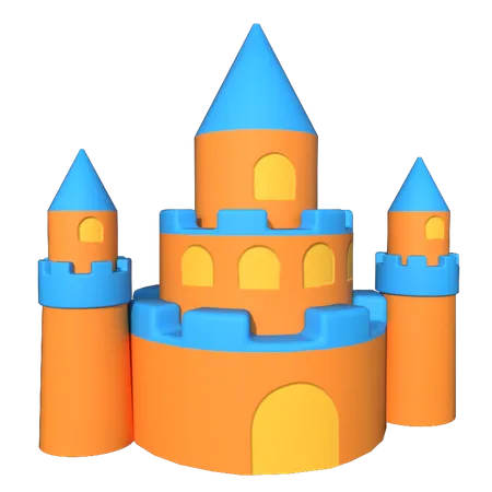 Sand Castle  3D Illustration