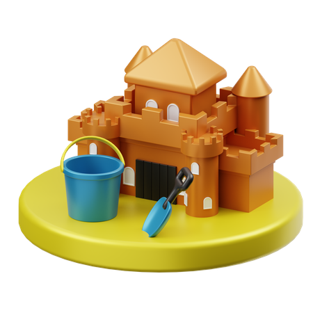 Sand Castle  3D Illustration