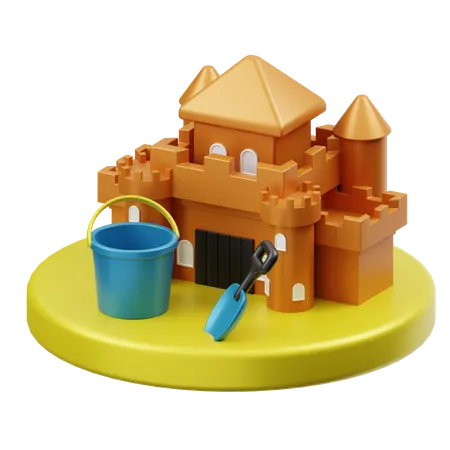 Sand Castle  3D Illustration