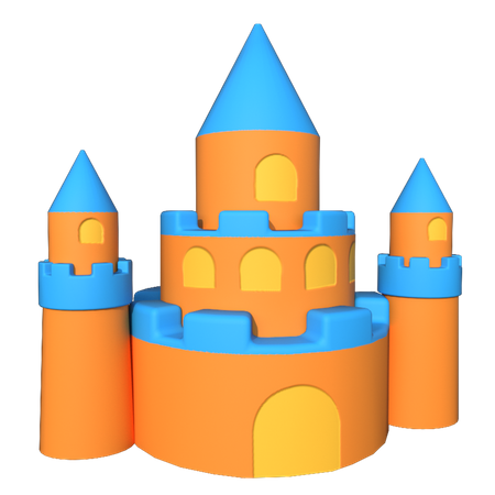 Sand Castle 3D Illustration