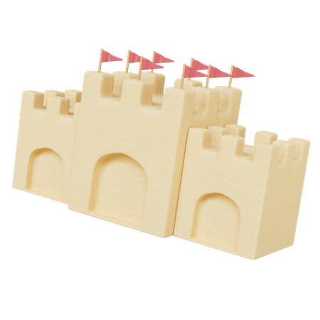 Sand Castle  3D Illustration