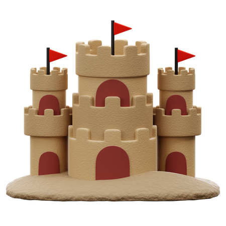 Sand Castle 3D Illustration