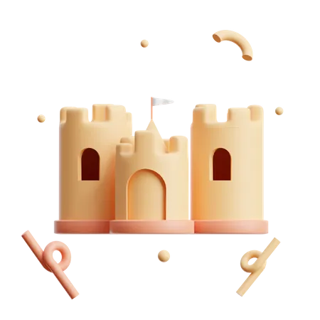 Sand Castle 3 D Icon 3D Icon