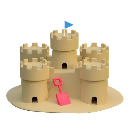 Sand Castle Icon Summer Beach Holiday 3 D Illustration 3D Icon