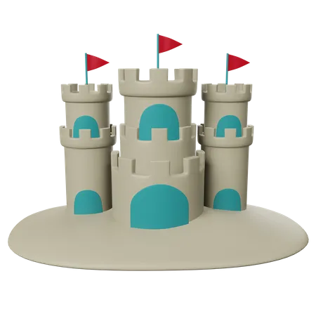 3 D Sand Castle Illustration 3D Icon