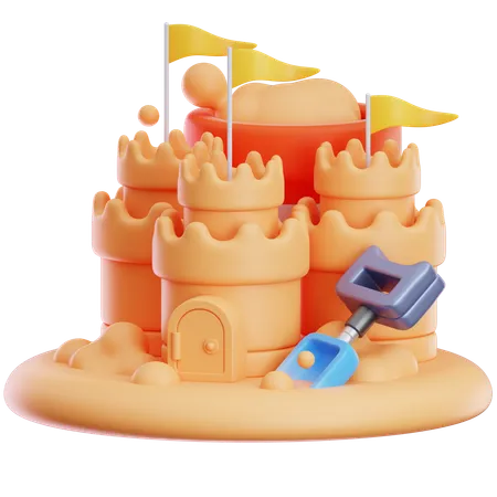 Sand Castle  3D Icon