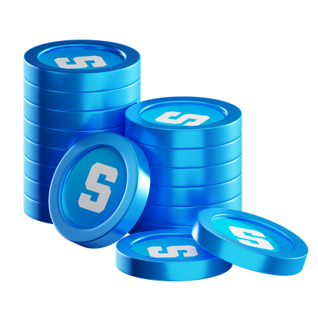 Sand Coin Stacks  3D Icon