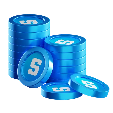 Sand Coin Stacks  3D Icon