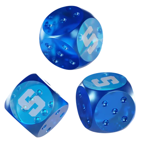 Sand Glass Dice Crypto  3D Icon