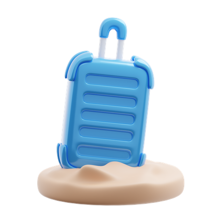 Sand with suitcase  3D Icon