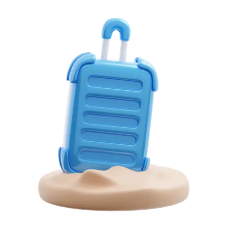 Sand with suitcase  3D Icon