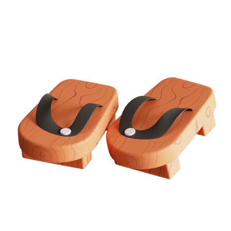 Sandalen aus Holz  3D Icon
