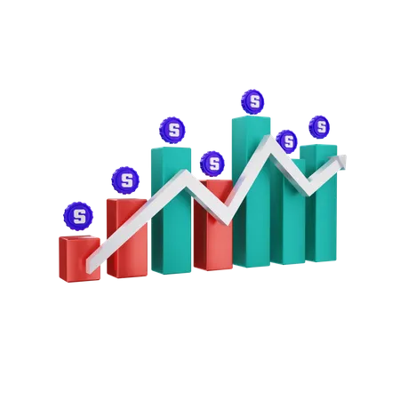 Gráfico sandbox para cima e para baixo  3D Illustration