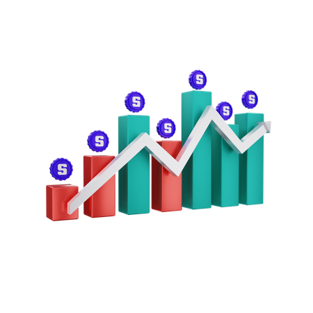 Sandbox graph up and down  3D Icon