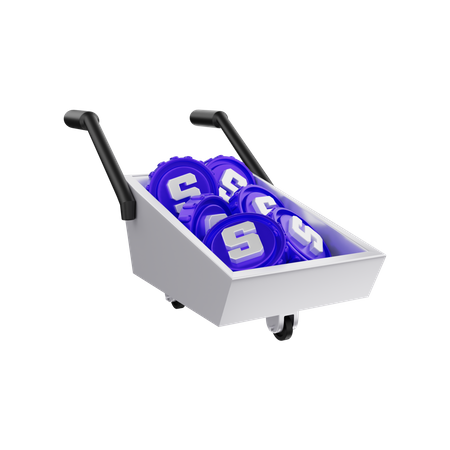 Sandbox on a cart  3D Illustration