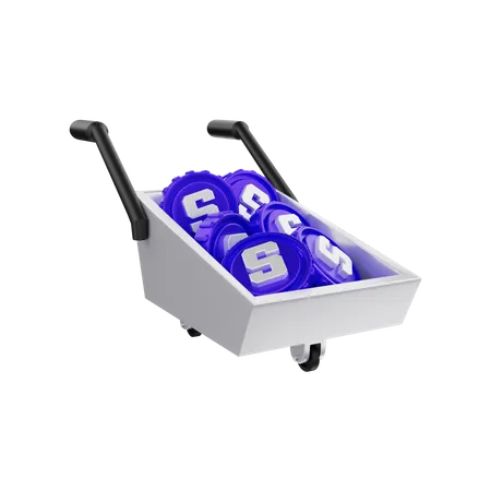 Sandbox on a cart  3D Illustration