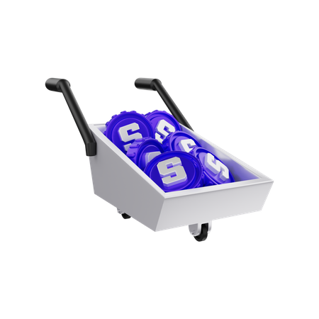 Sandbox on a cart 3D Illustration