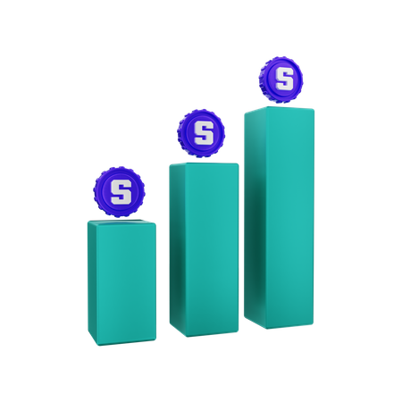 Sandbox Uptrend chart  3D Illustration