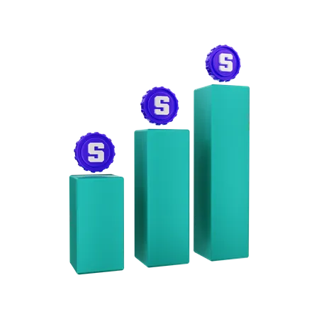 Sandbox Uptrend chart  3D Illustration