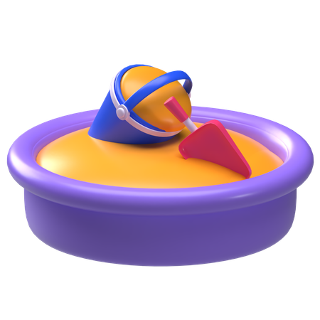 Sandbox With Toys  3D Icon