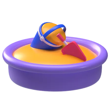 Sandbox With Toys  3D Icon