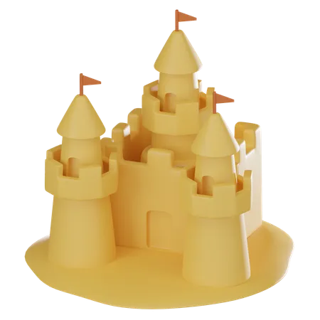 Sandcastle Captivating 3 D Icon Ideal For Beach Themed Designs Vacation Concepts And Seaside Leisure Imagery 3 D Render Illustration 3D Icon