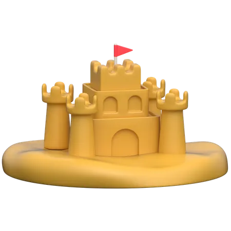 Sandcastle  3D Icon