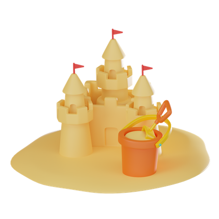 Sandcastle  3D Icon