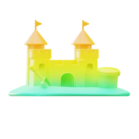 Sandcastle  3D Illustration