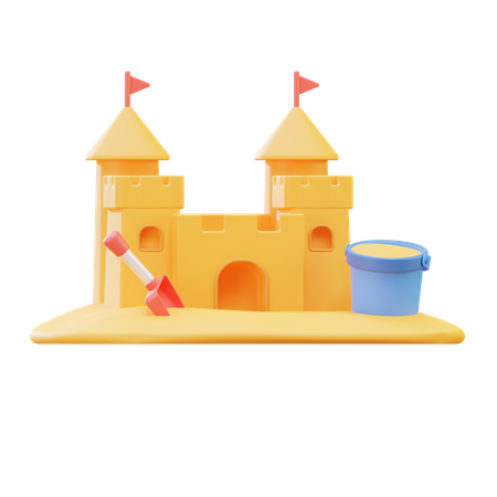 Sandcastle  3D Illustration