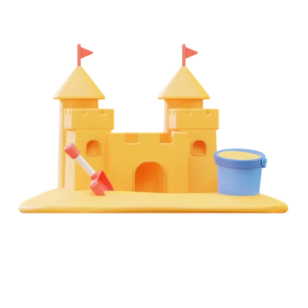 Sandcastle  3D Illustration