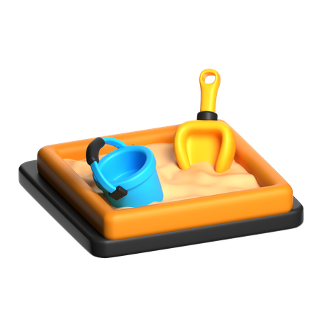 Sandkasten und Schaufel  3D Icon