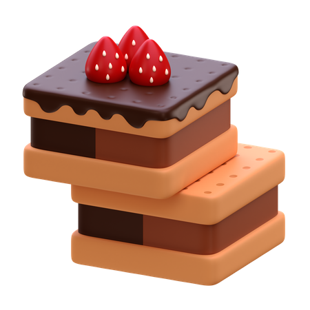 Sorvete de sanduíche de chocolate  3D Icon