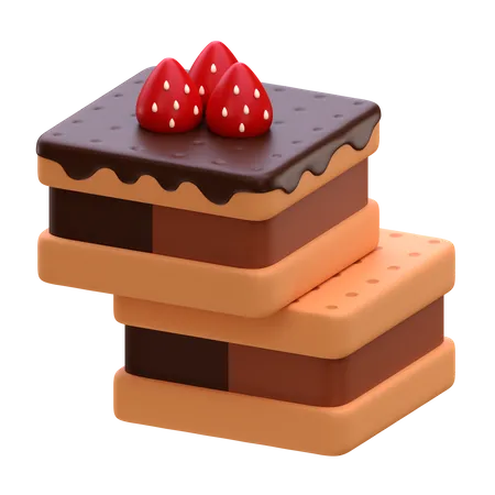 Sorvete de sanduíche de chocolate  3D Icon