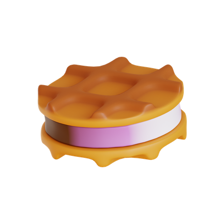 Sanduíche de waffle  3D Icon