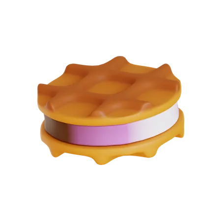 Sanduíche de waffle  3D Icon