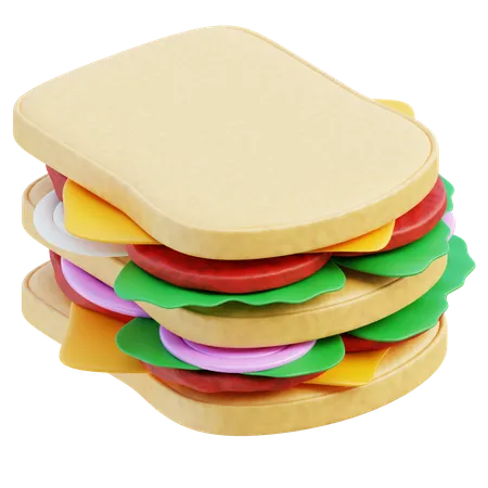 Delicious 3 D Sandwich Icon For Hunger 3D Icon