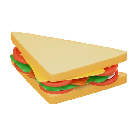 Tasty Sandwich Showcasing Fresh Ingredients Like Bread Cheese And Lettuce Perfect For Culinary Themes And Food Related Projects 3 D Render Illustration 3D Icon