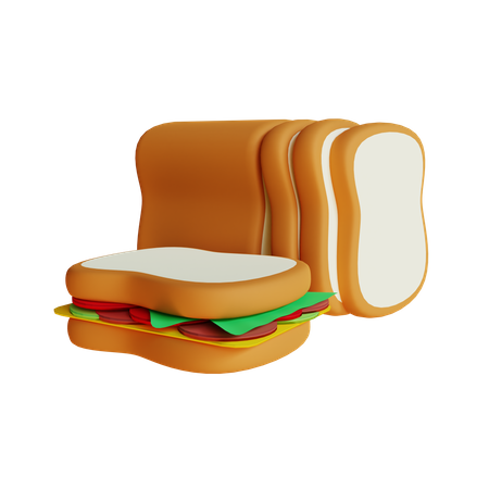 Sandwich  3D Illustration