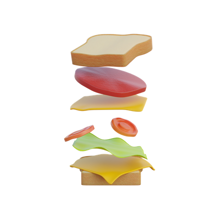 Sandwich  3D Illustration