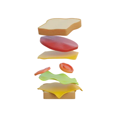 Sandwich  3D Illustration