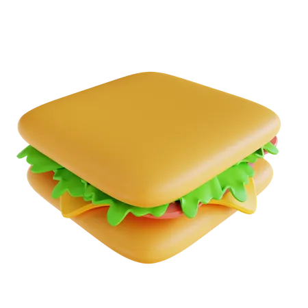 3 D Illustration Sandwich 3D Icon