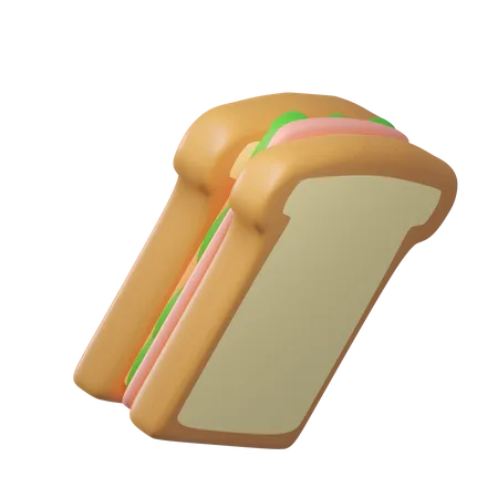 Food Cartoon 3 D Object Food Fastfood Sandwich 3D Icon