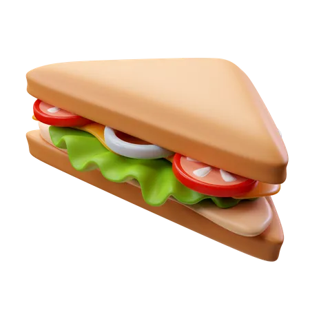 3 D Render Ilustracion Sandwich De Pollo Con Queso Y Verduras 3D Icon