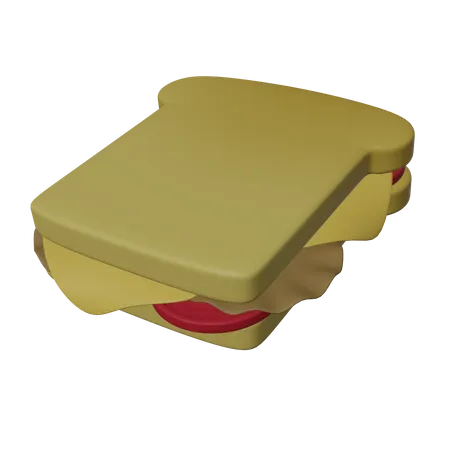 3 D Sandwich Illustration 3D Icon